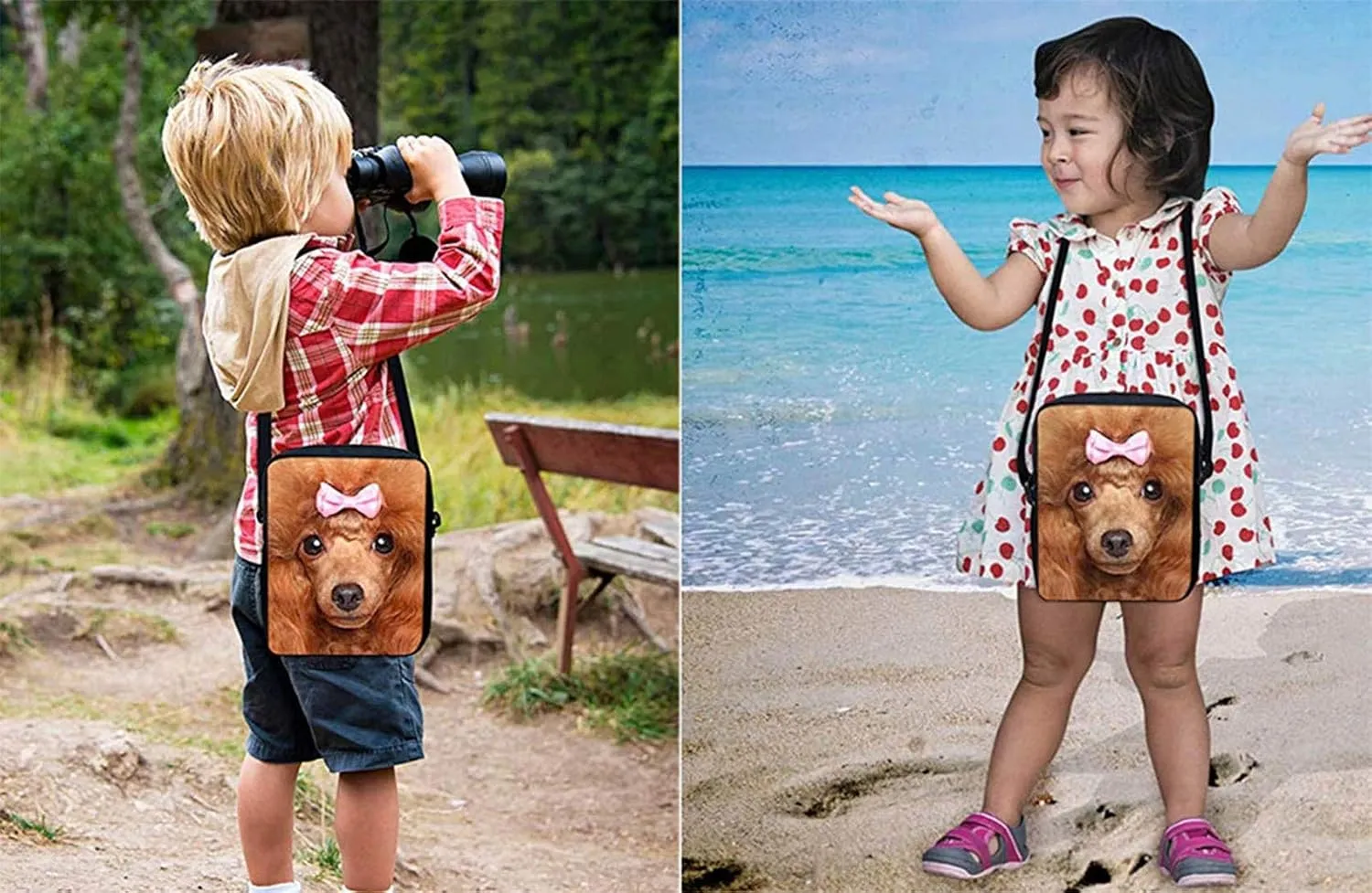 HUGS IDEA Black Pug Mini Messneger Bag Shoulder Handbag Outer Travel Cross Body Bags Purse for Women