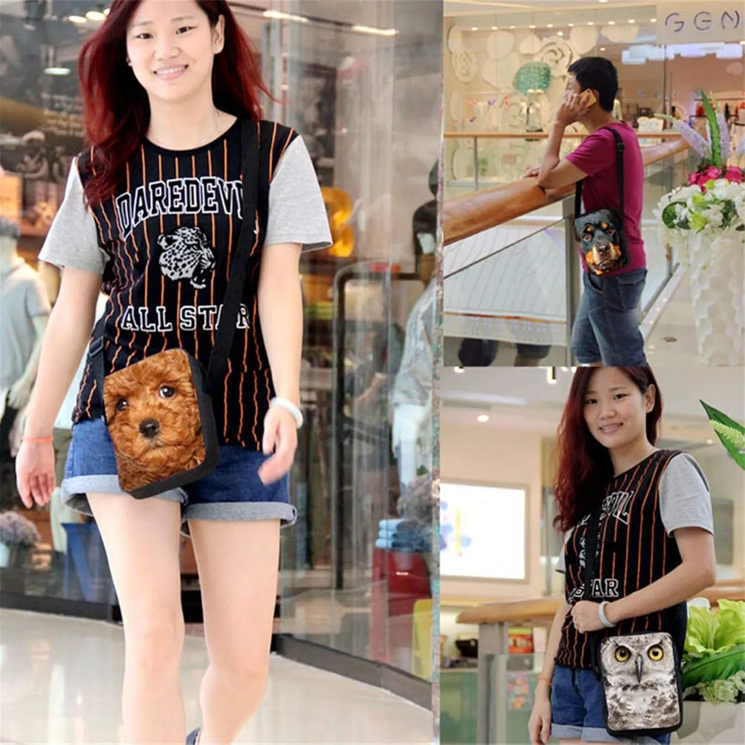 HUGS IDEA Small Messenger Bags Galaxy Axolotl Print Mini Crossbody Shoulder Handbag Travel Portable Cellphone Pouch Purse Wallet