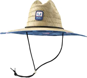 HUK Straw, Wide Brim Fishing & Beach Hat for Men