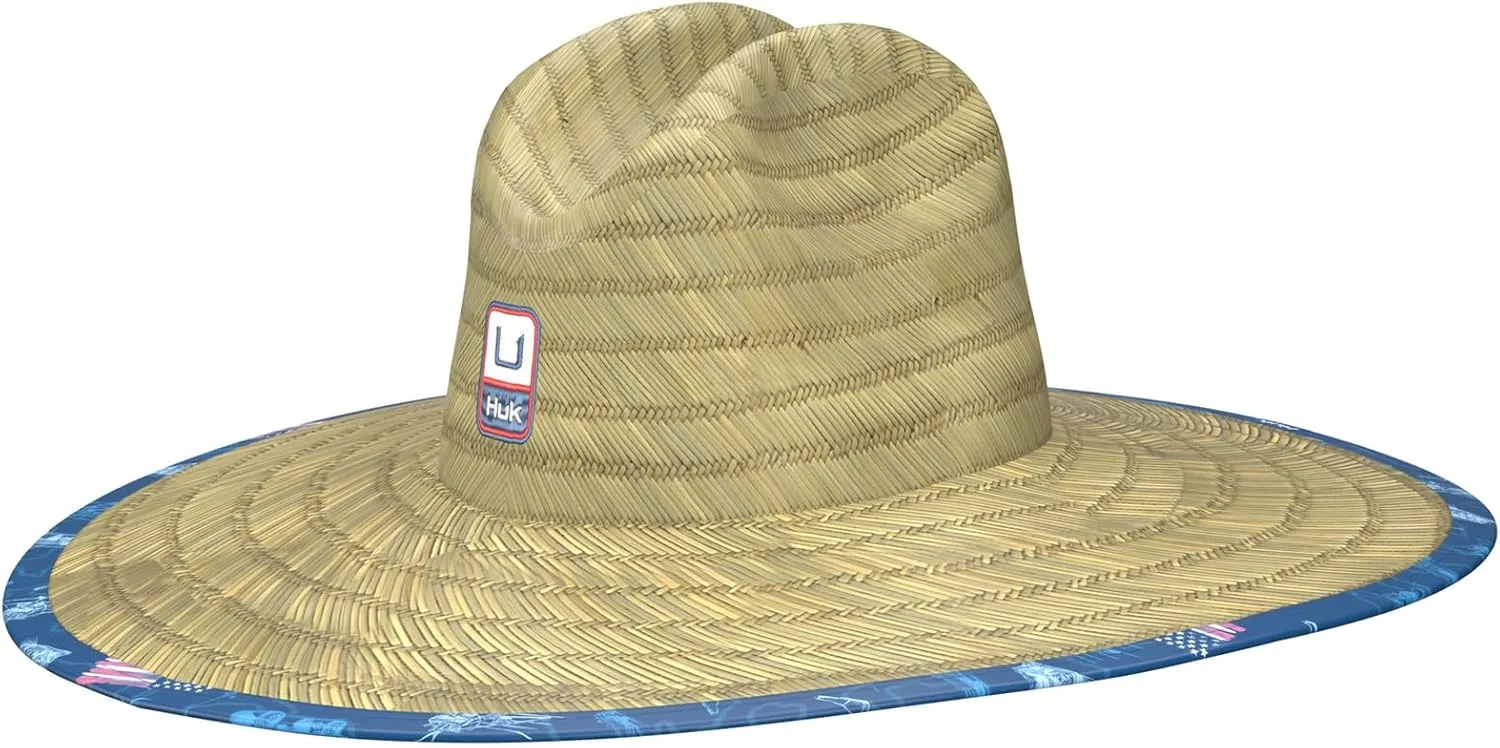 HUK Unisex Kid's Straw, Wide Brim Fishing & Beach Hat