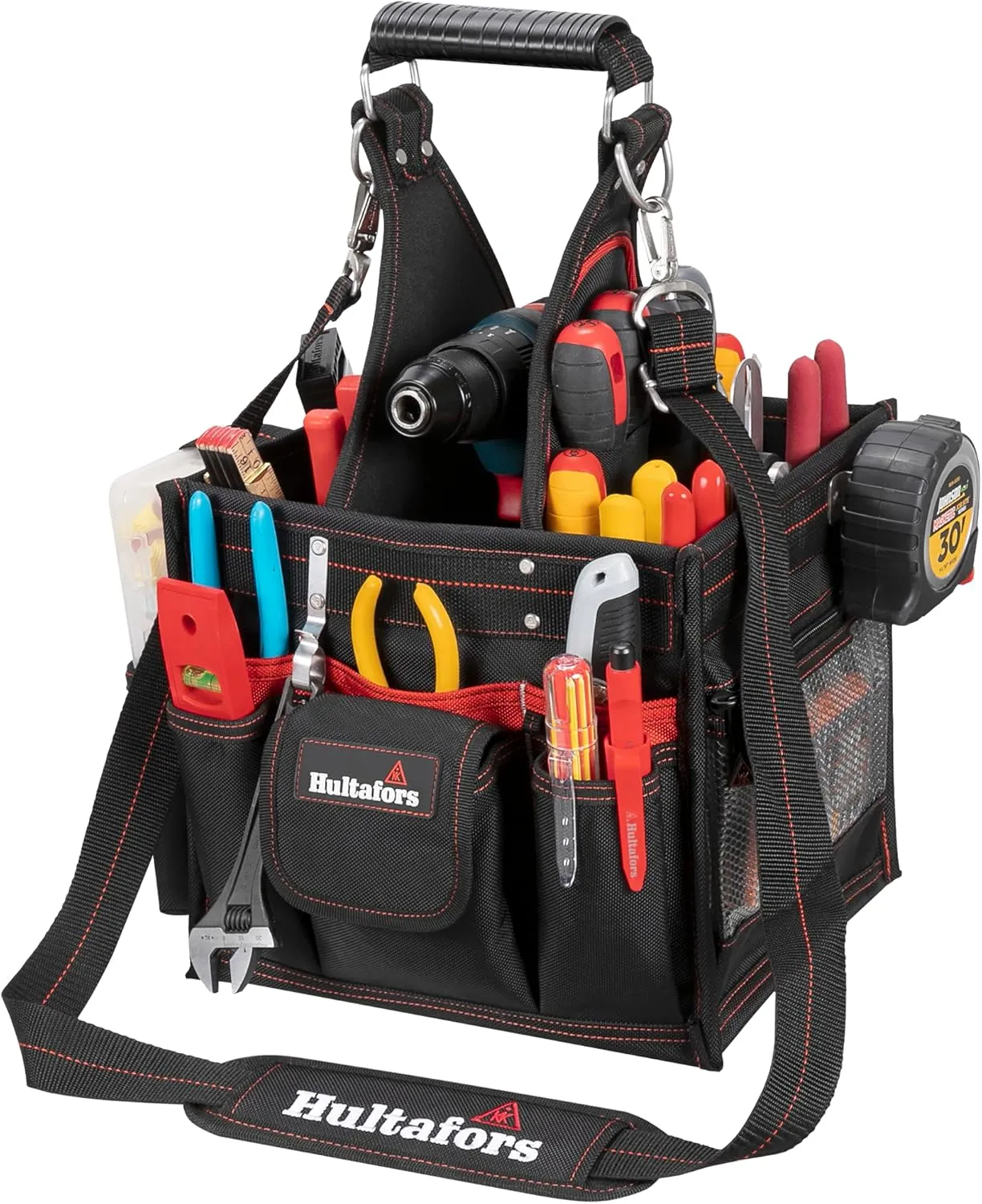 Hultafors Work Gear HT5582 Electrical/Maintenance Tool Carrier, 23 Pockets, Heavy Duty Ballistic Polyester Tool Bag