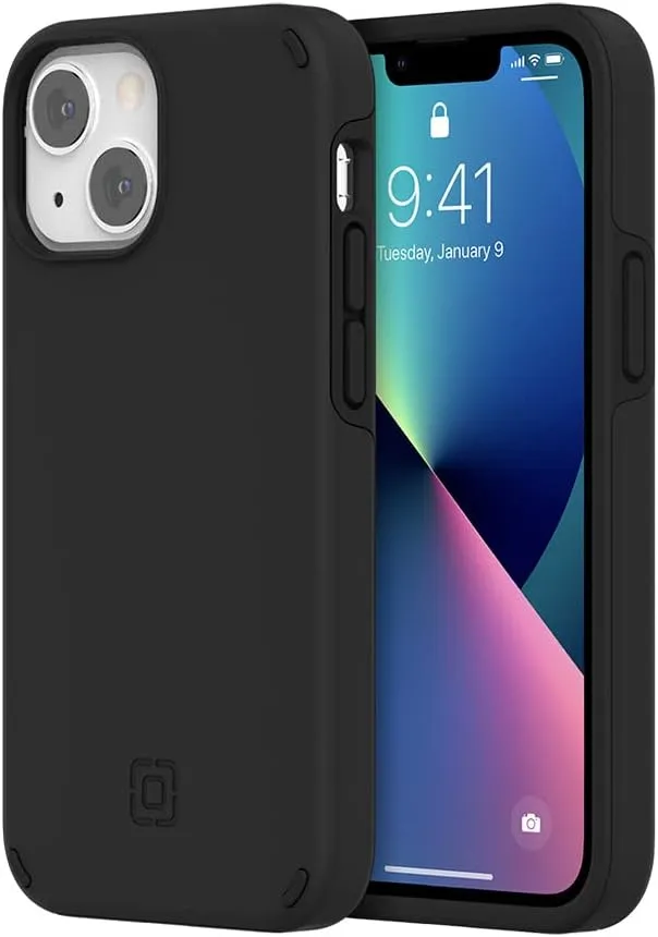 Incipio Duo Case for iPhone 13 mini – Dual-Layer Slim Protective Cover with 12ft Drop Protection, Scratch-Resistant Finish, Wireless Charging Compatible, Shockproof Lightweight Design - Black