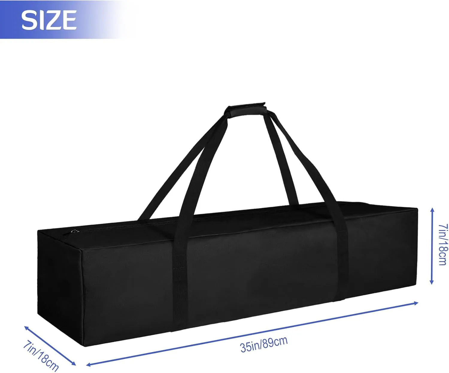 INFANZIA Duffel Travel Sports Equipment Bag, Long Luggage Bag with Upgrade Zipper Water Resistant, Extra Large Foldable Storage Bag for Camping, Tent, Tripod, Fishing(35x7x7 inch,1PCS)