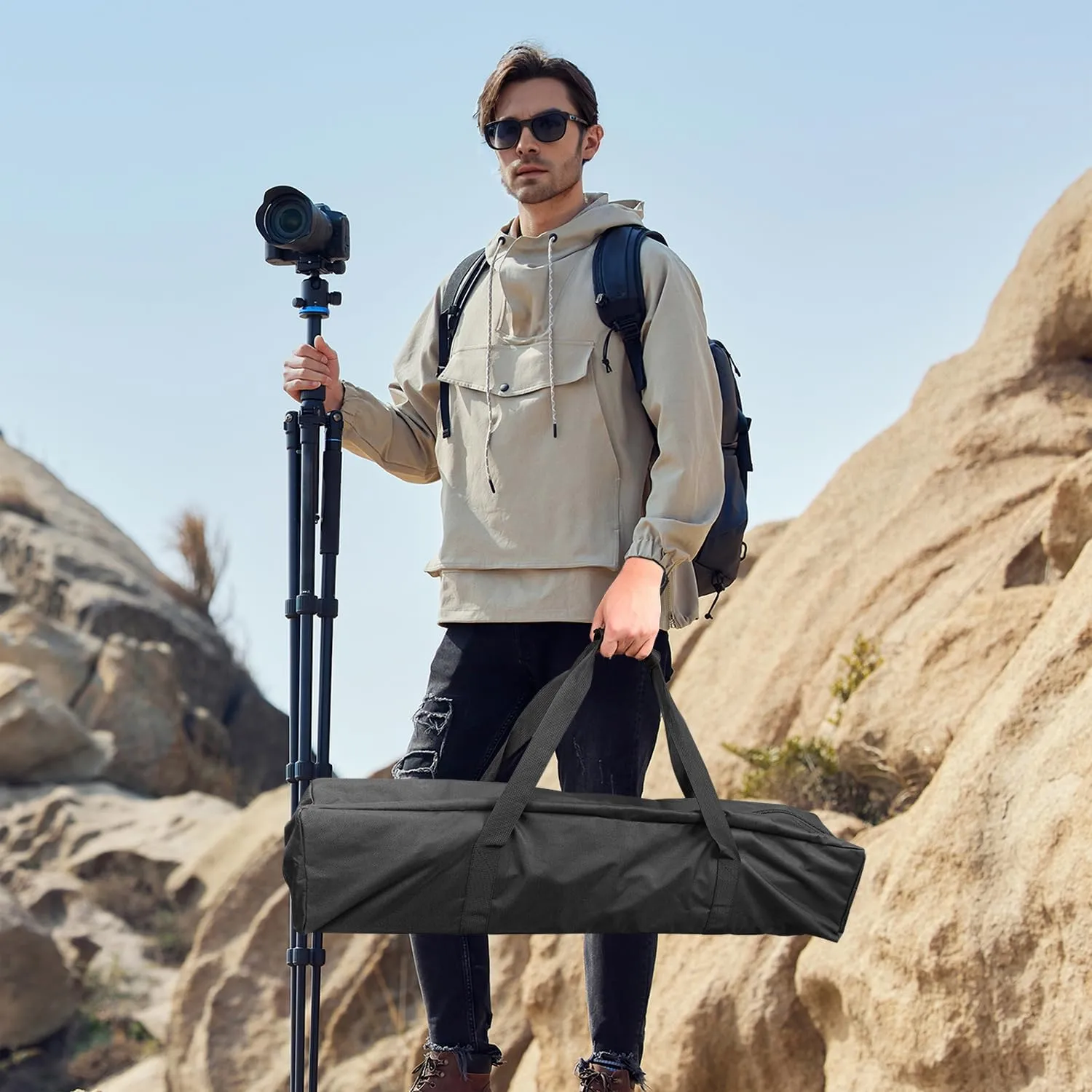 INFANZIA Duffel Travel Sports Equipment Bag, Long Luggage Bag with Upgrade Zipper Water Resistant, Extra Large Foldable Storage Bag for Camping, Tent, Tripod, Fishing(35x7x7 inch,1PCS)