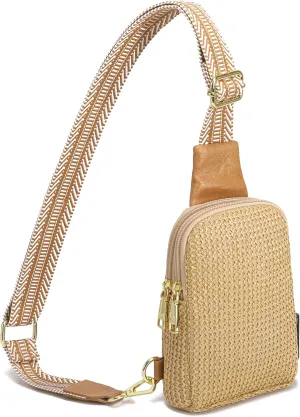 INICAT Summer Straw Bag Small Sling Beach Bag Crossbody Bags for Women