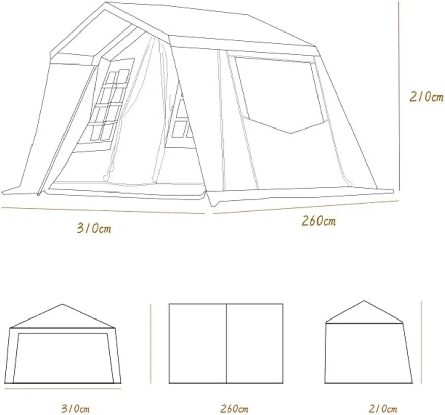 Instant Cabin Tent 3-4 Person Camping Tent - Family Waterproof Backpack Tents with Top Rainfly, Easy Set Up with Carry Bag for 4 Season Hiking Glamping Beach Outdoor
