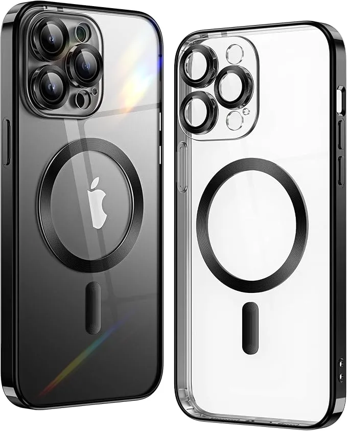 iPhone 12 Pro Black Electro MagSafe Case With Camera Glass Protection