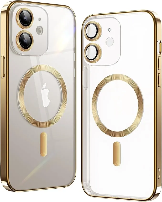 iPhone 13 Gold Electro MagSafe Case With Camera Glass Protection