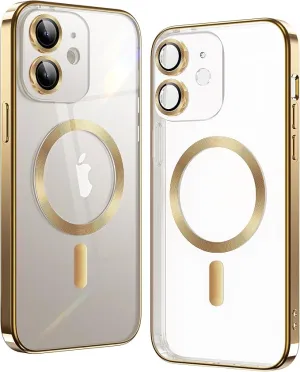 iPhone 13 Gold Electro MagSafe Case With Camera Glass Protection