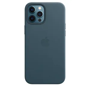 iPhone 15 Leather Magsafe Case With IC Working - Batlic Blue