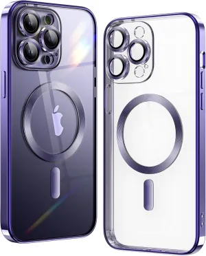 iPhone 16 Pro Max Purple Electro MagSafe Case With Camera Glass Protection