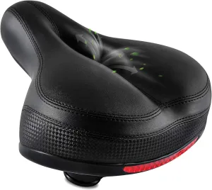 IPOW Comfort Bike Seat for Women or Men, Bicycle Saddle Replacement Padded Soft High Density Memory Foam with Dual Shock Absorbing Rubber Balls Suspension Universal Fit for Indoor/Outdoor Bikes