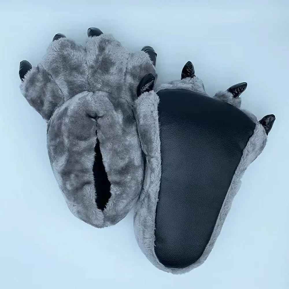 JadeRich Adults' Animal Paw Slippers Leopard Tiger Monster Claw Shoes Party Fun Costume House Shoes for Unisex
