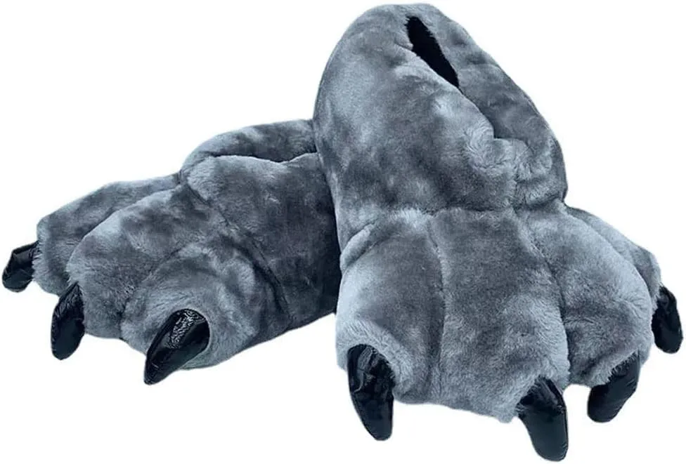 JadeRich Adults' Animal Paw Slippers Leopard Tiger Monster Claw Shoes Party Fun Costume House Shoes for Unisex