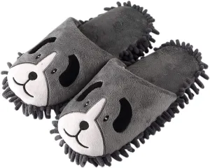 JadeRich Women's Cute Cartoon Animal Plush Fleece Indoor Shoes Lightweight Mop Slippers