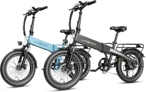 Jasion Electric Bike for Adults, 1000W Peak Motor up to 25MPH Top Speed, Aluminum 20'' Fat Tire Electric Bike Built-in 48V Removable Battery with 55 Max Miles Ebike, EBS Folding Ebikes for Adults