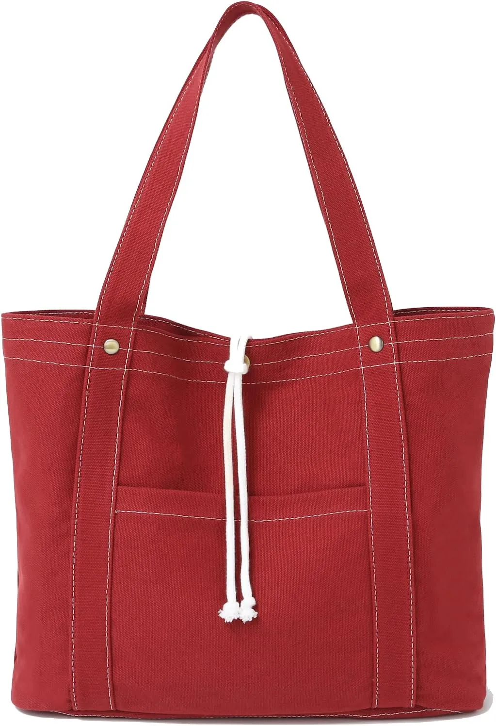Jeelow Canvas Tote Handbag Shoulder Bag Crossbody Purses Double Pockets For Men & Women