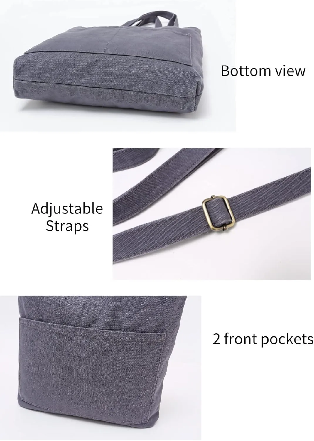 Jeelow Heavy Duty Canvas Travel Tote Handbag Shoulder Crossbody Bags Purse For Men & Women