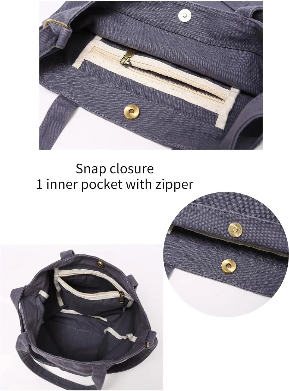 Jeelow Heavy Duty Canvas Travel Tote Handbag Shoulder Crossbody Bags Purse For Men & Women