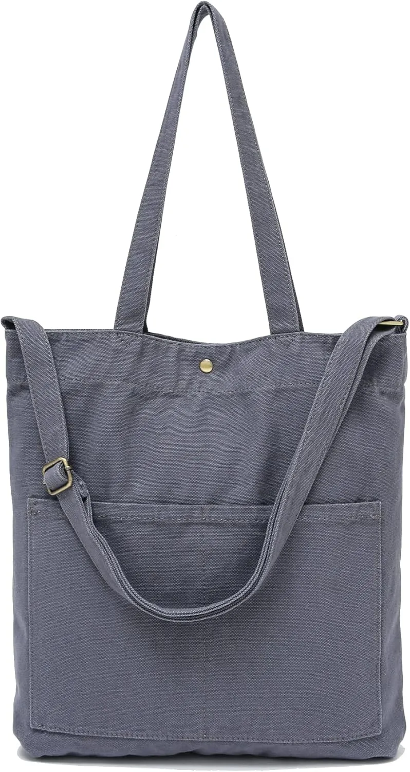 Jeelow Heavy Duty Canvas Travel Tote Handbag Shoulder Crossbody Bags Purse For Men & Women