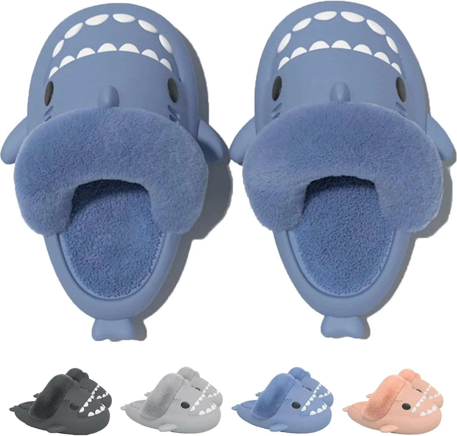 Jfxgjuv Sharklas Polares Sharklas De Invierno Sharklas Polares Originales Summer and Winter Shark Slides Detachable Warm Fuzzy Slippers