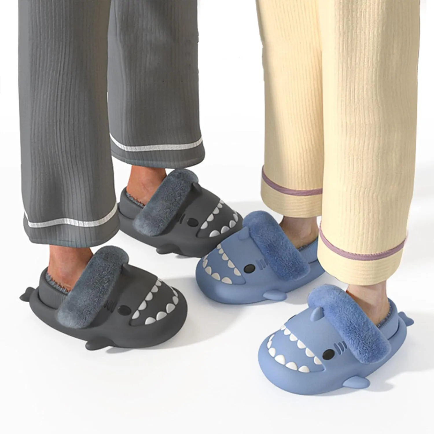 Jfxgjuv Sharklas Polares Sharklas De Invierno Sharklas Polares Originales Summer and Winter Shark Slides Detachable Warm Fuzzy Slippers