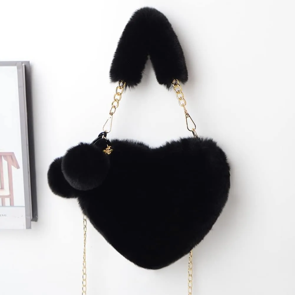 JHVYF Women Cute Plush Crossbody Bag Chic Small Shoulder Purse Cell Phone Wallet For Girls