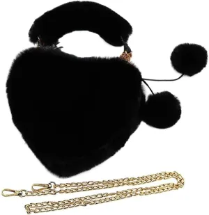 JHVYF Women Cute Plush Crossbody Bag Chic Small Shoulder Purse Cell Phone Wallet For Girls