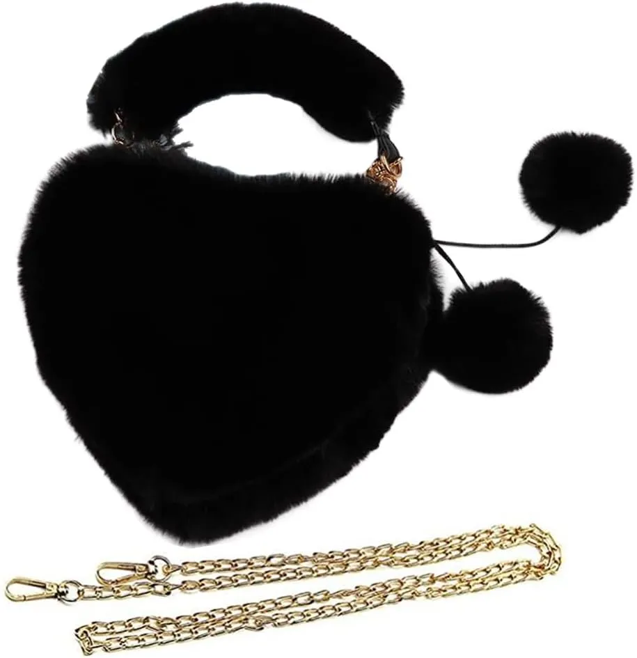 JHVYF Women Cute Plush Crossbody Bag Chic Small Shoulder Purse Cell Phone Wallet For Girls