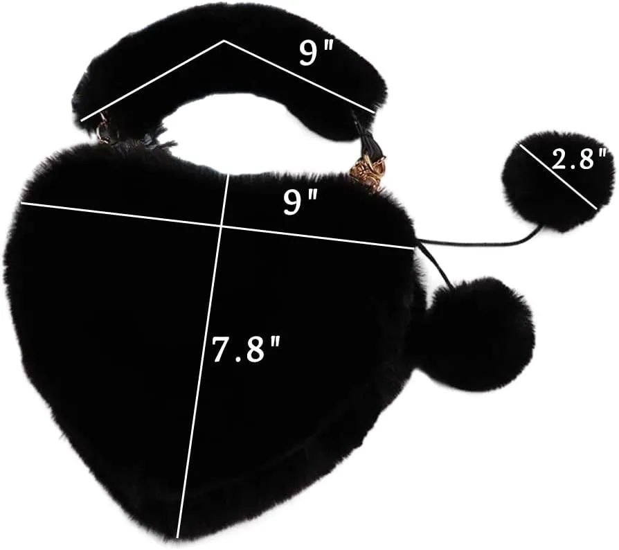 JHVYF Women Cute Plush Crossbody Bag Chic Small Shoulder Purse Cell Phone Wallet For Girls