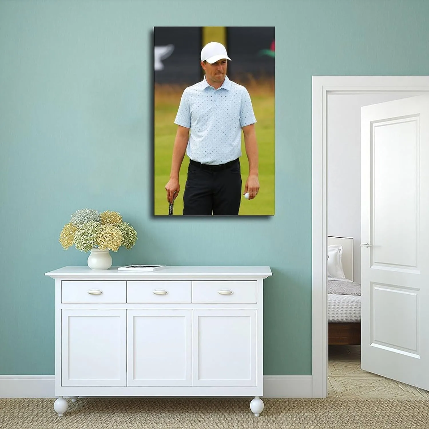 Jordan Spieth Golf Poster01 Canvas Poster Bedroom Decor Sports Landscape Office Room Decor Gift Frame:12x18inch(30x45cm)