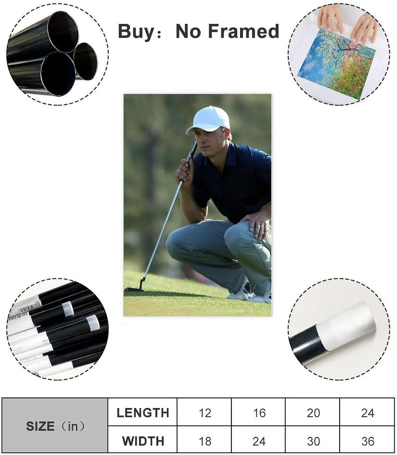 Jordan Spieth Golf Poster29 Canvas Poster Bedroom Decor Sports Landscape Office Room Decor Gift Unframe:12x18inch(30x45cm)
