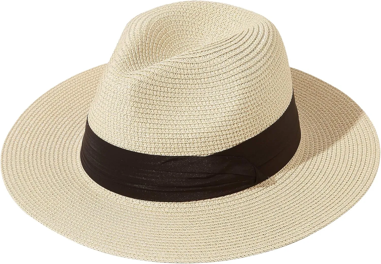 JOYEBUY Womens UPF50 Foldable Summer Straw Hat Wide Brim Fedora Sun Beach hat