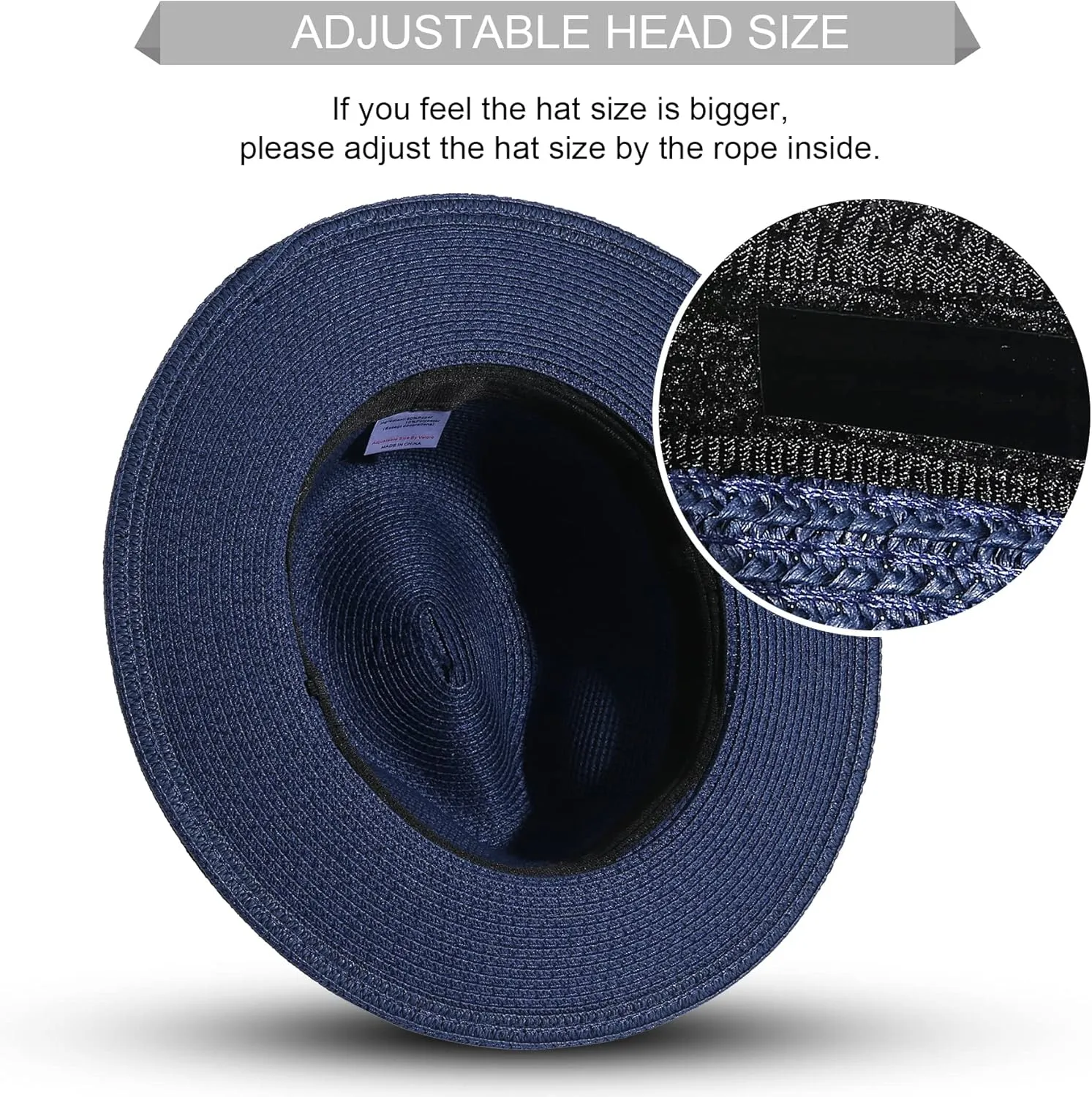 JOYEBUY Womens UPF50 Foldable Summer Straw Hat Wide Brim Fedora Sun Beach hat