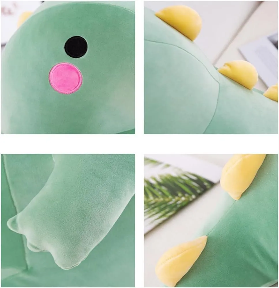 JPORSHU Cartoon Dinosaur Plush Doll Cute Kids Stuffed Toys，20inch Kawaii Plush Animal Dolls, Soft Dinosaur Plush Toys, Children’s Room Decoration, Children’s (Green)