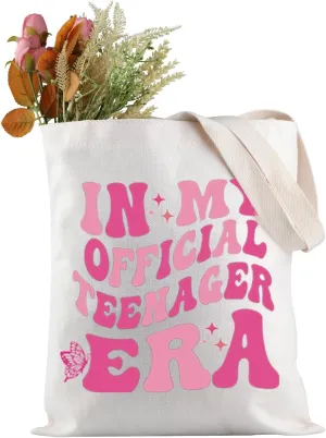 JXGZSO 13th Birthday Version Teenager Shoulder Bag In My Official Teenager Era Tote Bag 13th Birthday Gift