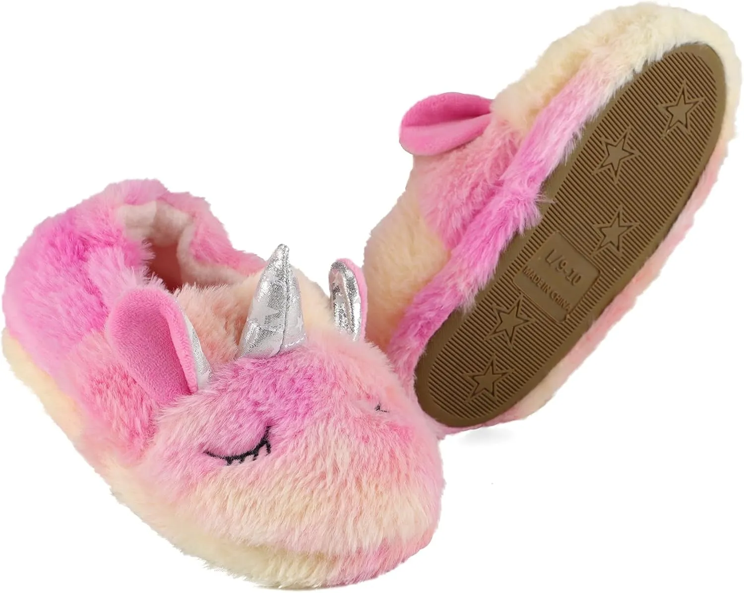 KAKU NANU Toddler Kids Slippers Cute Animal Cartoon Shoes Girls Boys Warm Fleece Winter Household Slippers