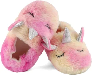 KAKU NANU Toddler Kids Slippers Cute Animal Cartoon Shoes Girls Boys Warm Fleece Winter Household Slippers
