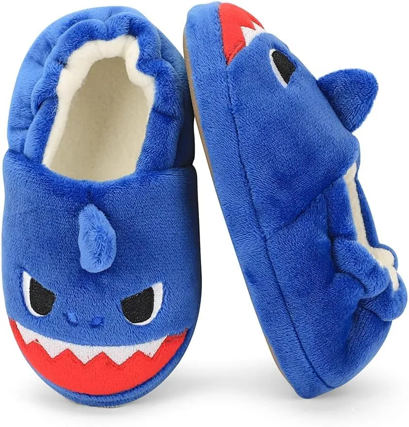 KAKU NANU Toddler Kids Slippers Cute Animal Cartoon Shoes Girls Boys Warm Fleece Winter Household Slippers