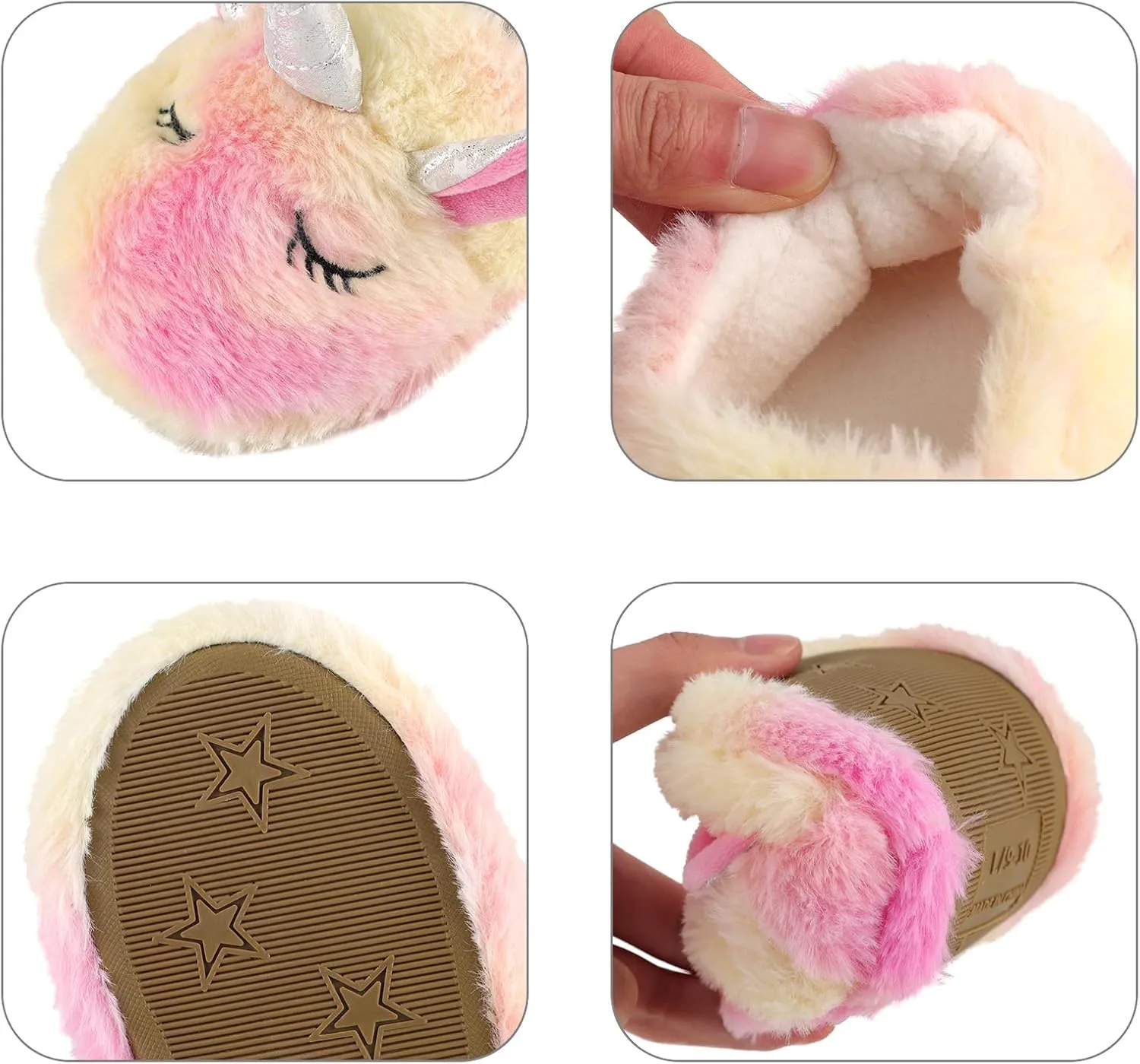 KAKU NANU Toddler Kids Slippers Cute Animal Cartoon Shoes Girls Boys Warm Fleece Winter Household Slippers