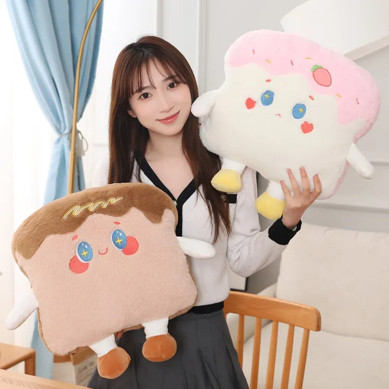 Kawaii Cartoon Strawberry Cherry Toast Pillow