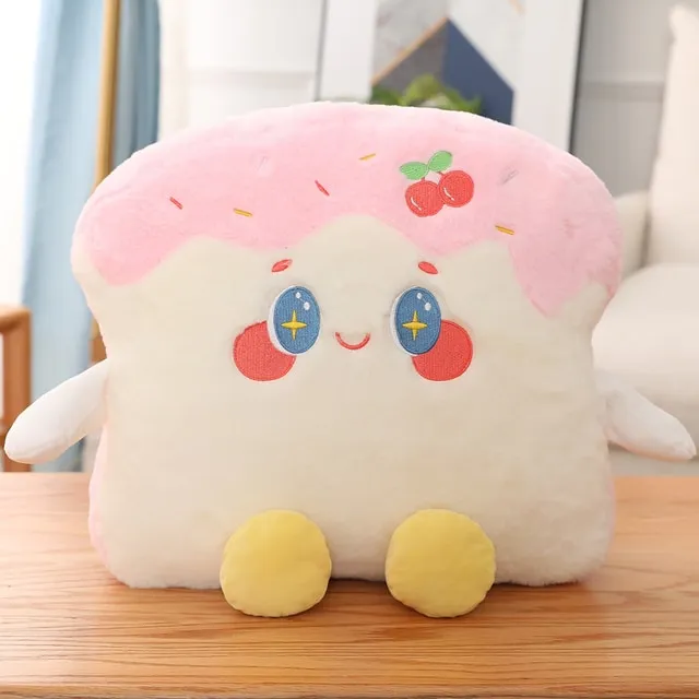 Kawaii Cartoon Strawberry Cherry Toast Pillow