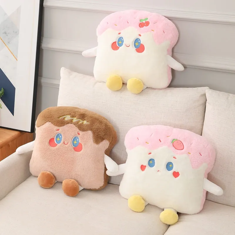 Kawaii Cartoon Strawberry Cherry Toast Pillow