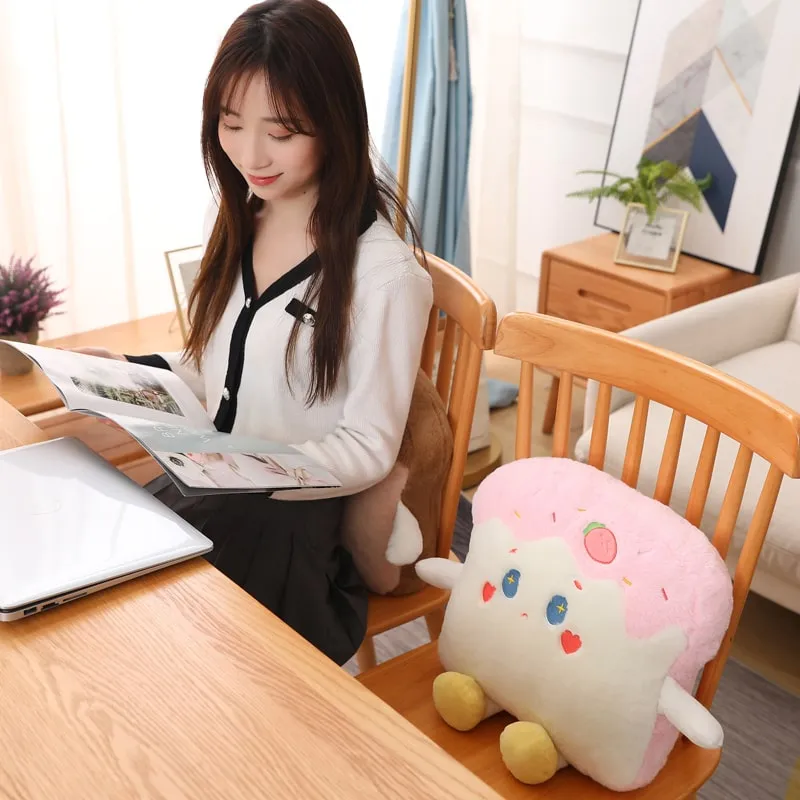 Kawaii Cartoon Strawberry Cherry Toast Pillow