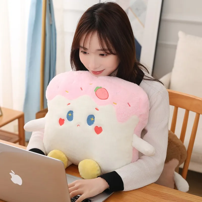 Kawaii Cartoon Strawberry Cherry Toast Pillow