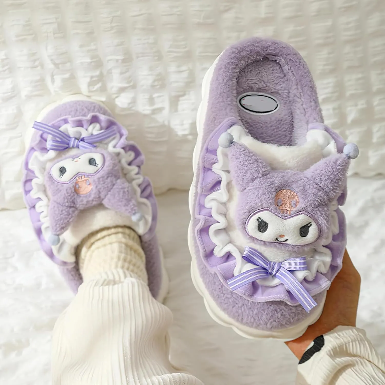 Kawaii Cotton Slippers - Cute Plush Women's Home Shoes
