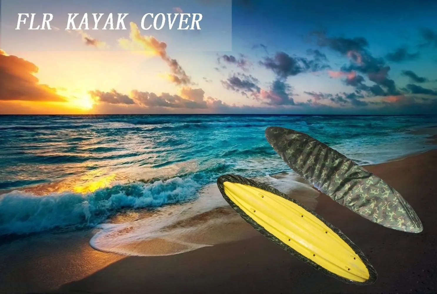 Kayak Cover,Kayak Canoe Dust Cover for Outdoor/Indoor Storage, Waterproof & UV Resistant,Outdoor Fishing Boat Cover (Green Camouflage, 11.8-13.1ft)