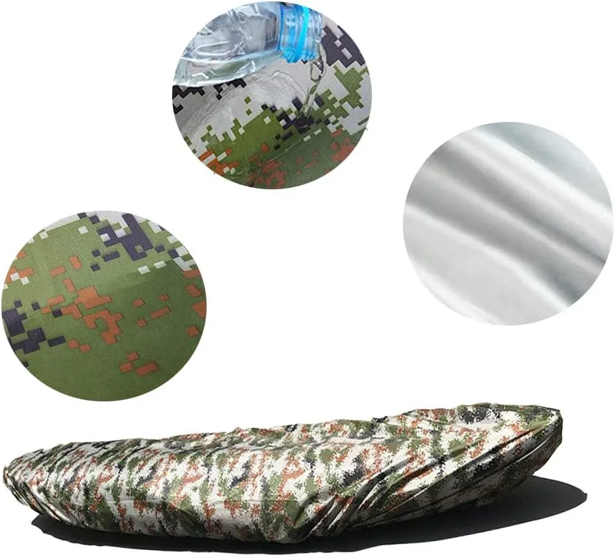 Kayak Cover,Kayak Canoe Dust Cover for Outdoor/Indoor Storage, Waterproof & UV Resistant,Outdoor Fishing Boat Cover (Green Camouflage, 11.8-13.1ft)