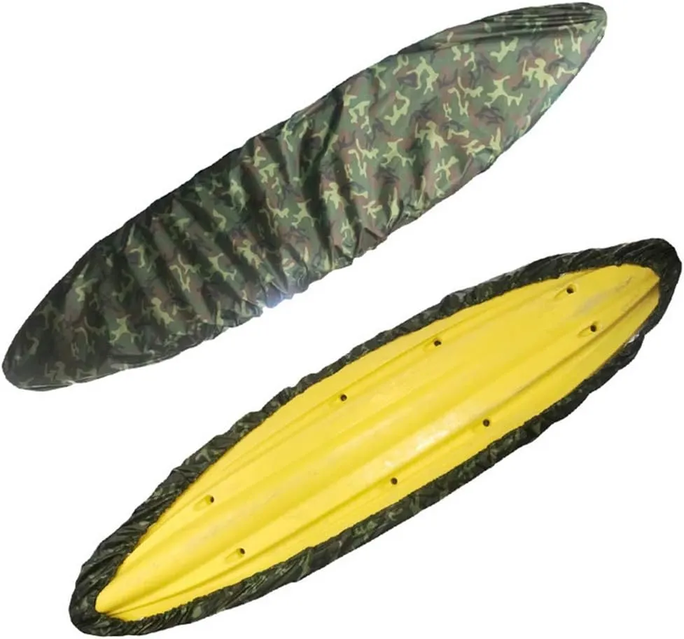 Kayak Cover,Kayak Canoe Dust Cover for Outdoor/Indoor Storage, Waterproof & UV Resistant,Outdoor Fishing Boat Cover (Green Camouflage, 11.8-13.1ft)