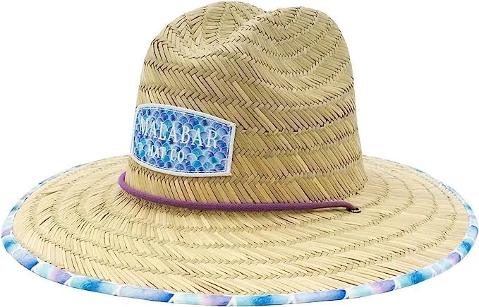 KC Republic Fabric Pattern Print Straw Kids Boys Sunhat, Ages 3 , Lifeguard Hat, Beach, Swim, Fishing, Fits All, Malabar Hat